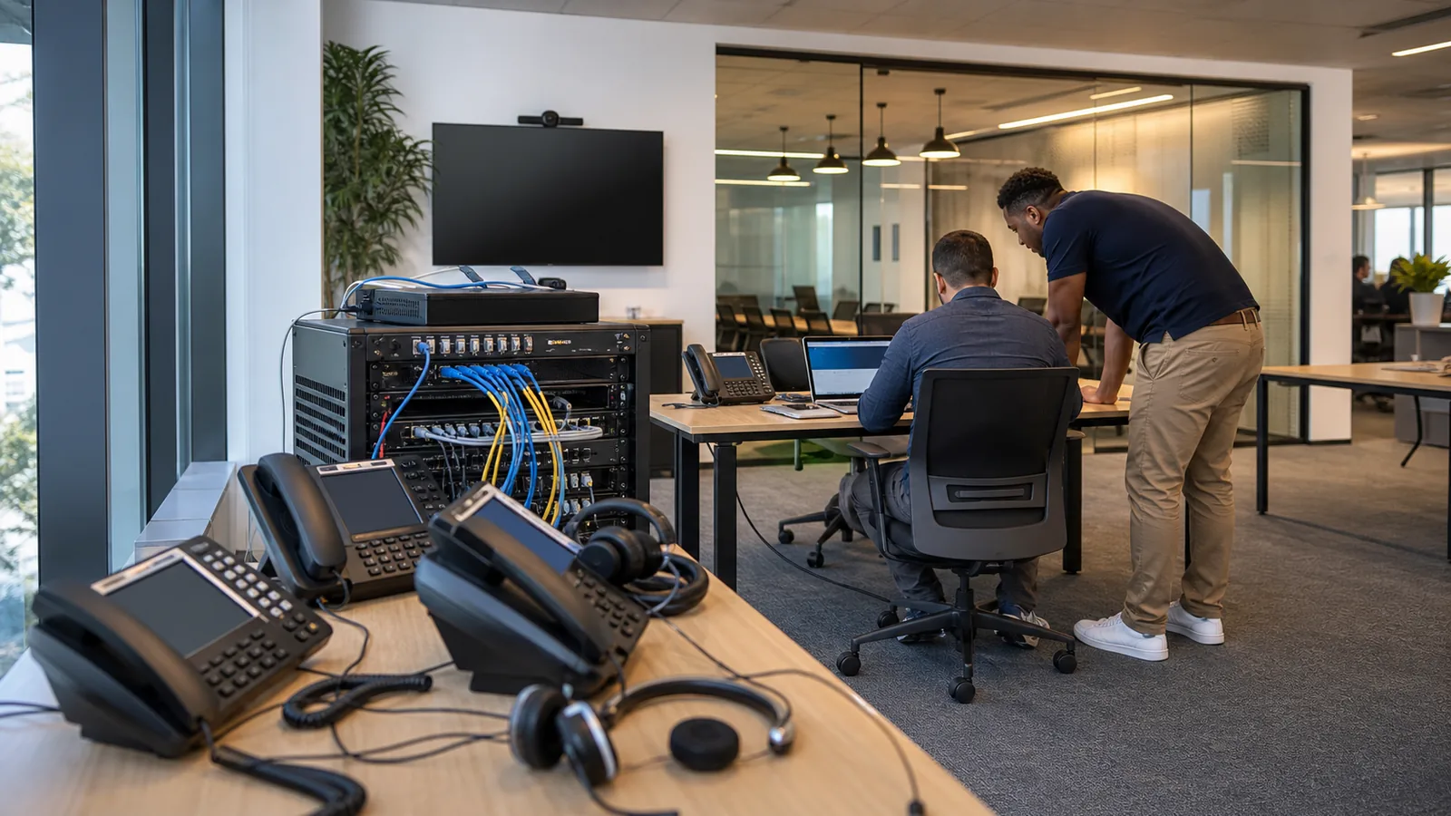 Alpha Computer Group team reviewing managed IT operations requirements for AI MSP Queens — Alfa Customer Continuity
