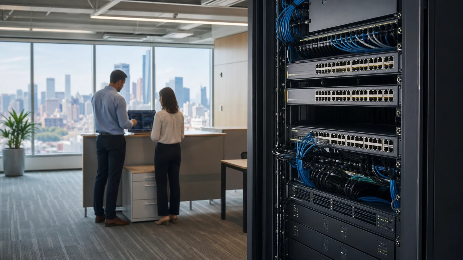 Alpha Computer Group team planning managed IT operations around a New York workflow for IT Support New York — Alfa Customer Continuity